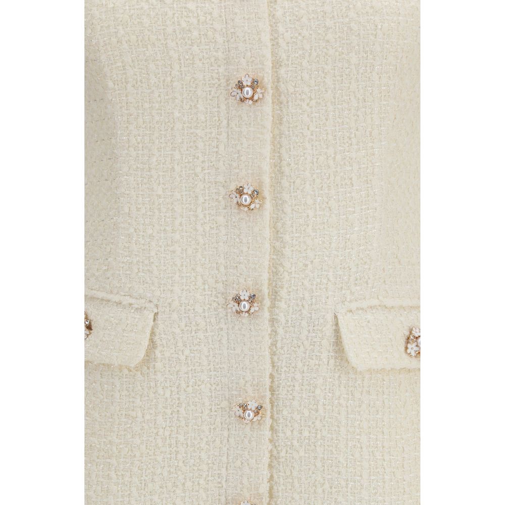 Robe décontractée Self-Portrait en polyester beige