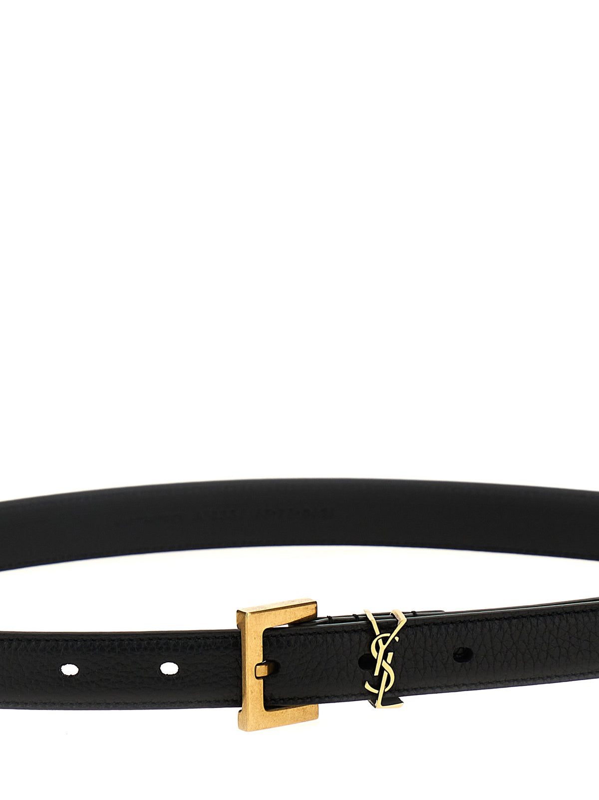 Ceinture Saint Laurent en veau noir