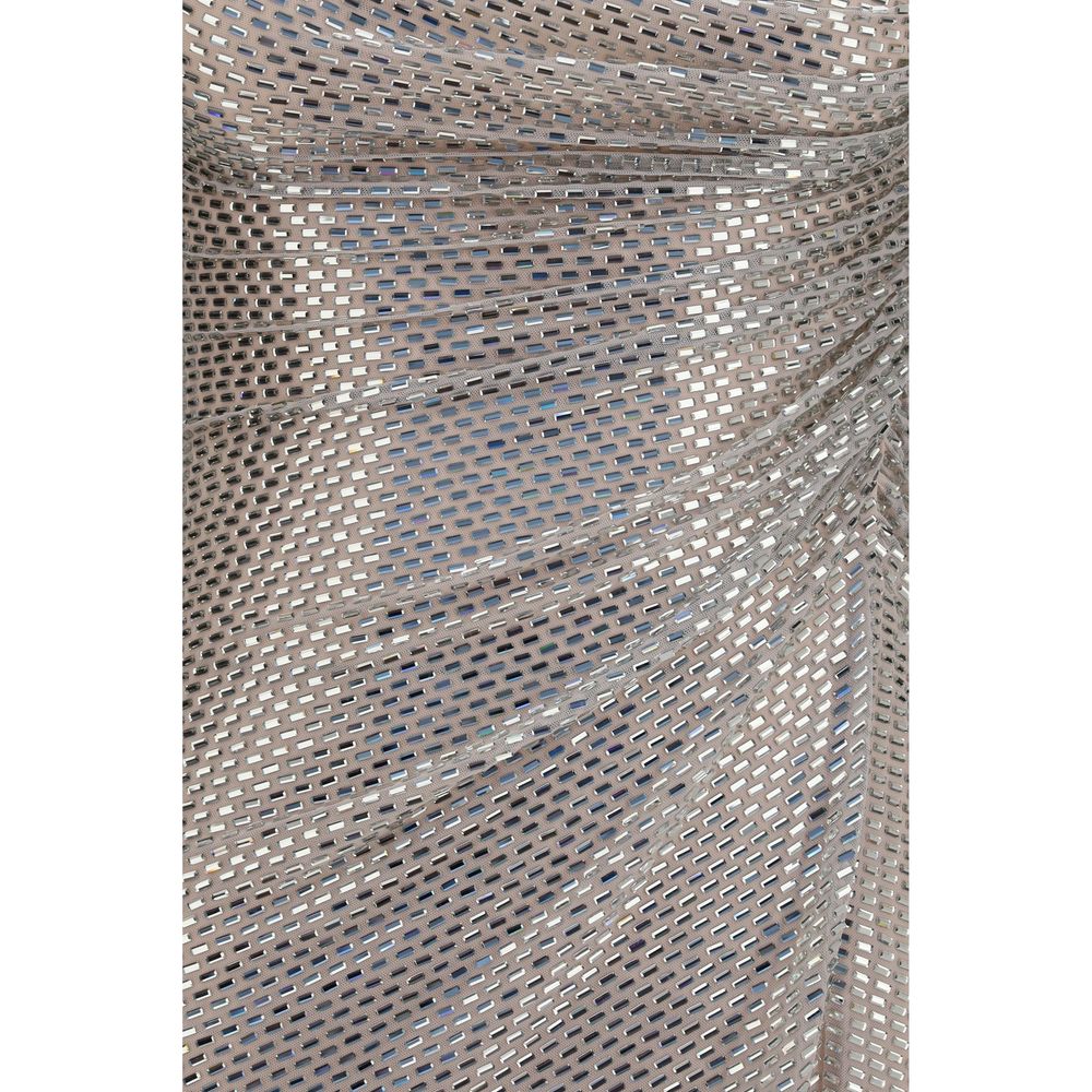 Robe de cocktail argentée en polyester Self-Portrait