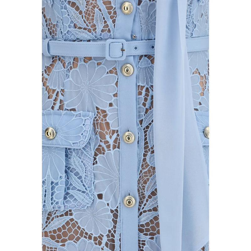 Robe décontractée Self-Portrait en polyester bleu