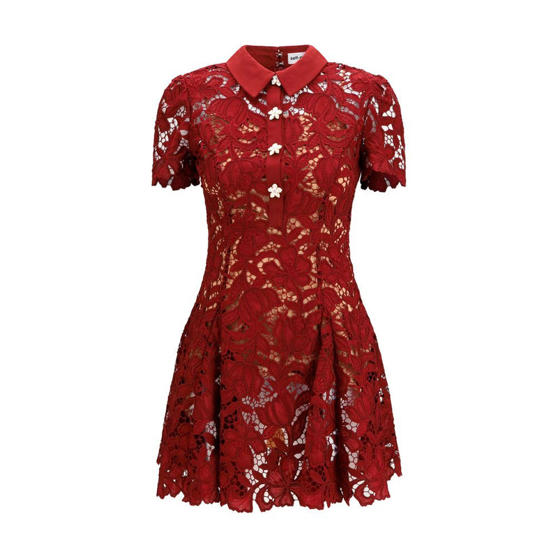 Self-Portrait Bordeaux Polyester Cocktail Dress