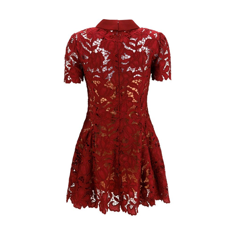 Self-Portrait Bordeaux Polyester Cocktail Dress