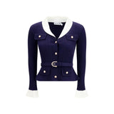Cardigan Self-Portrait en polyamide bleu