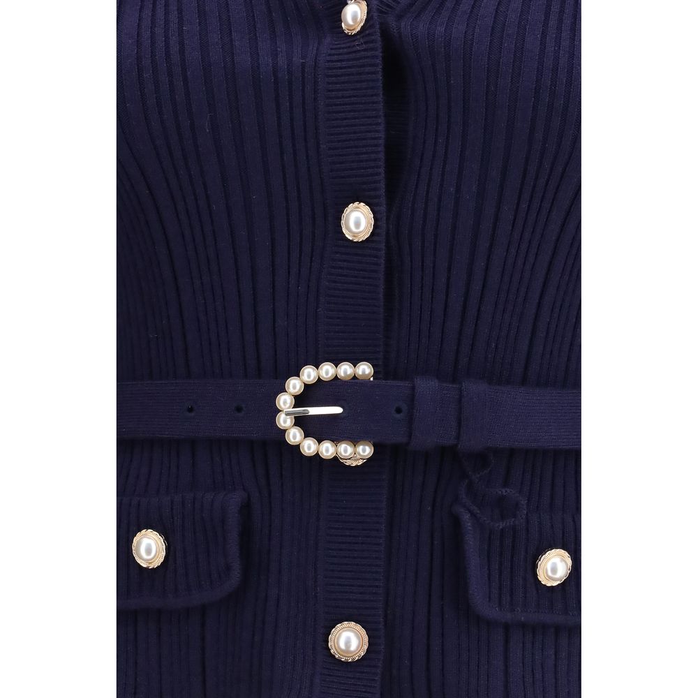 Cardigan Self-Portrait en polyamide bleu