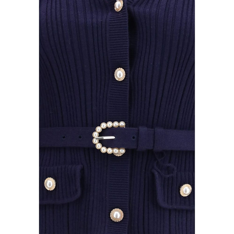 Self-Portrait Blue Polyamide Cardigan for Women