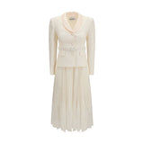 Self-Portrait Beige Polyester Cocktail Dress with Shawl Collar