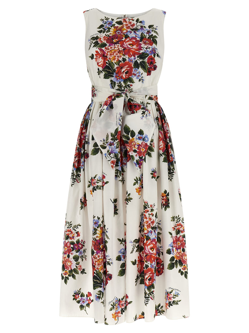 Robe midi en coton blanc Dolce & Gabbana