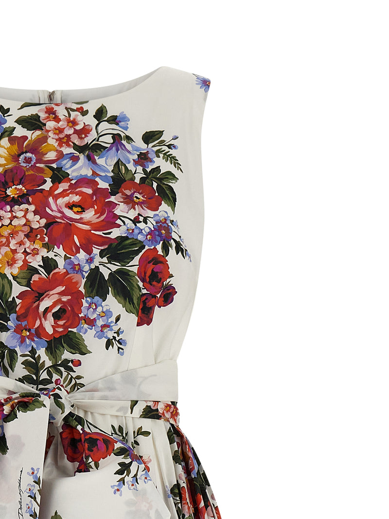 Robe midi en coton blanc Dolce & Gabbana
