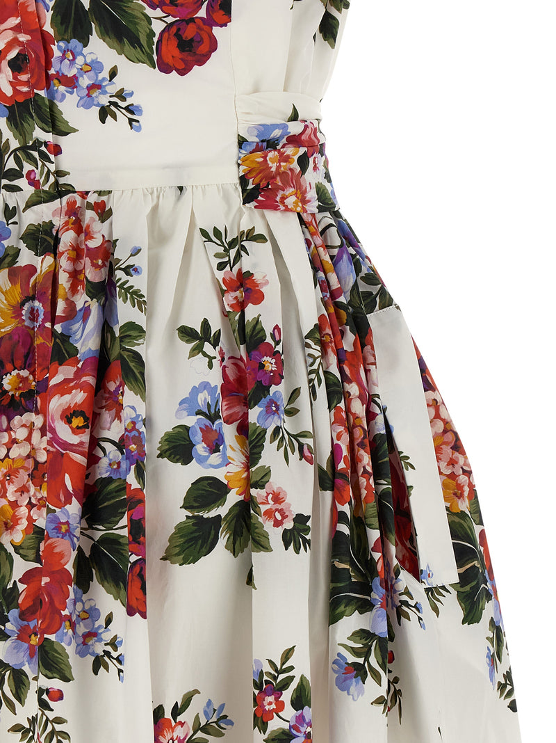 Robe midi en coton blanc Dolce & Gabbana