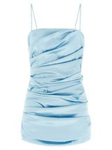 Dolce & Gabbana Blue Acetate Short Dress