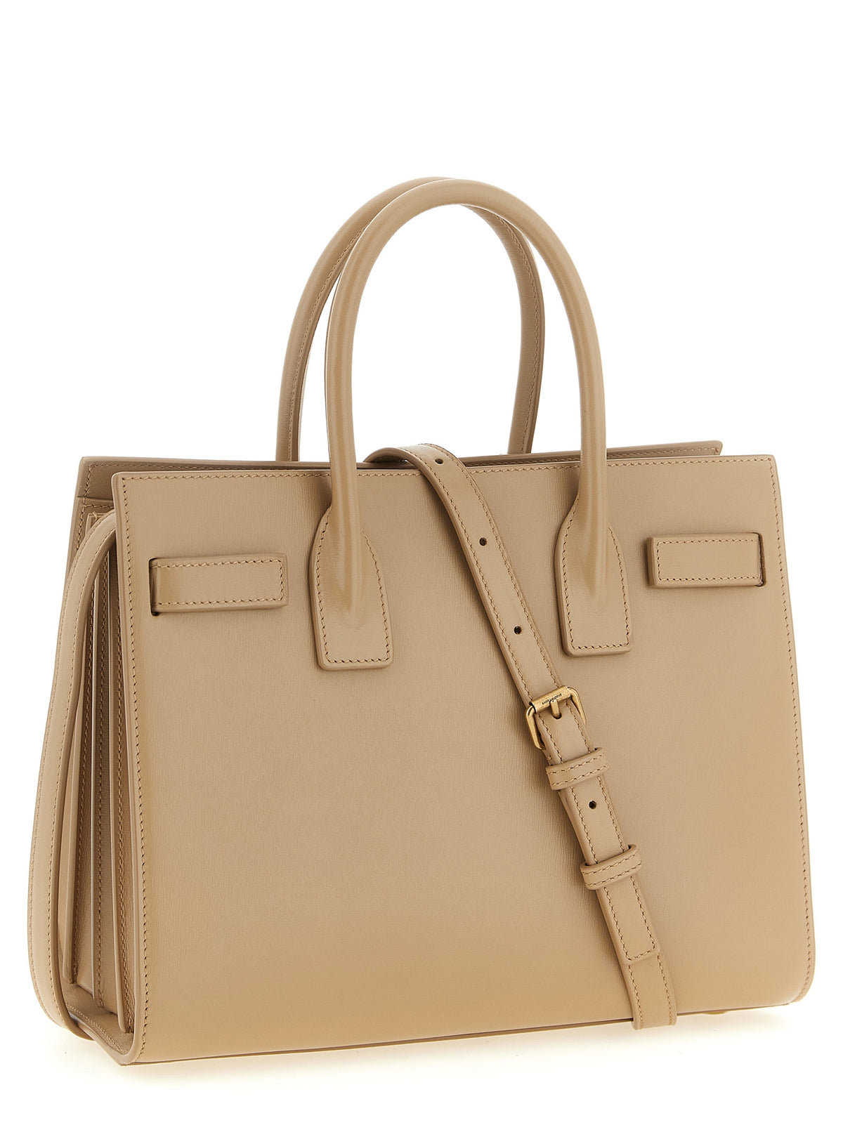 Sac à main Saint Laurent en cuir de veau beige