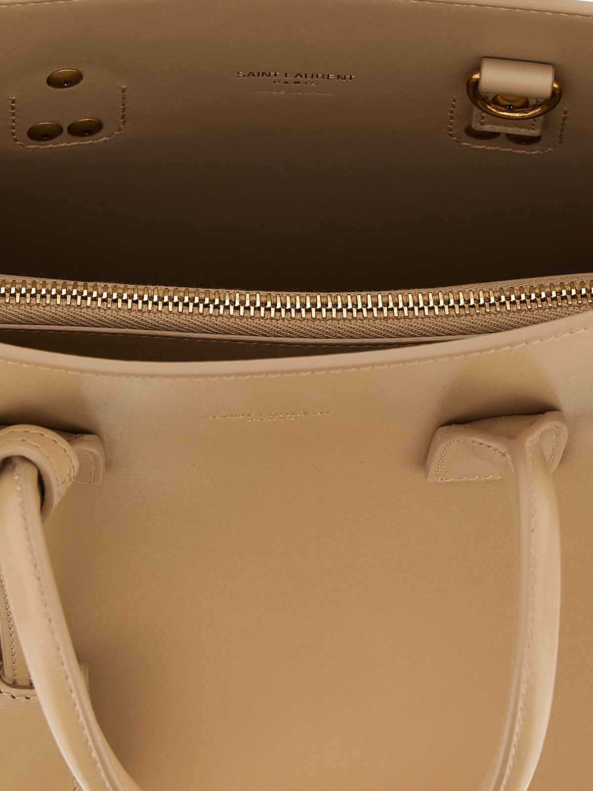 Sac à main Saint Laurent en cuir de veau beige