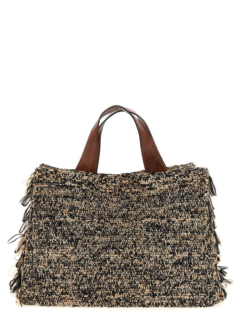 Sac à main Ibeliv en raphia bicolore