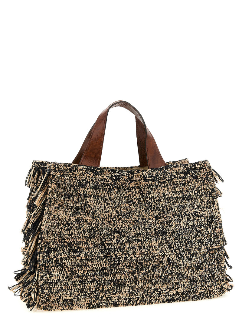 Sac à main Ibeliv en raphia bicolore