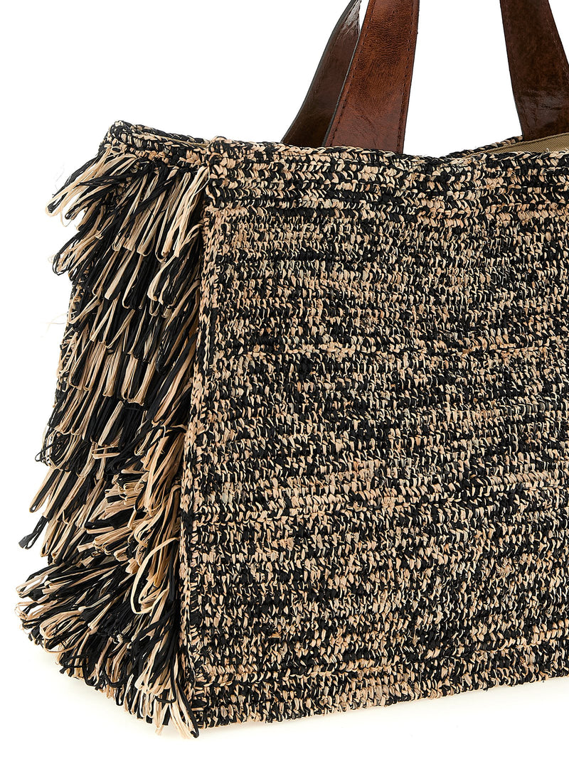 Sac à main Ibeliv en raphia bicolore
