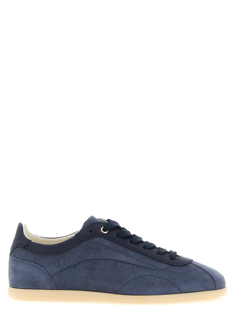 Baskets basses Brunello Cucinelli en cuir de veau bleu