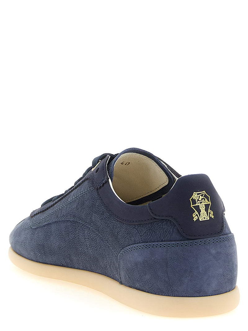 Baskets basses Brunello Cucinelli en cuir de veau bleu