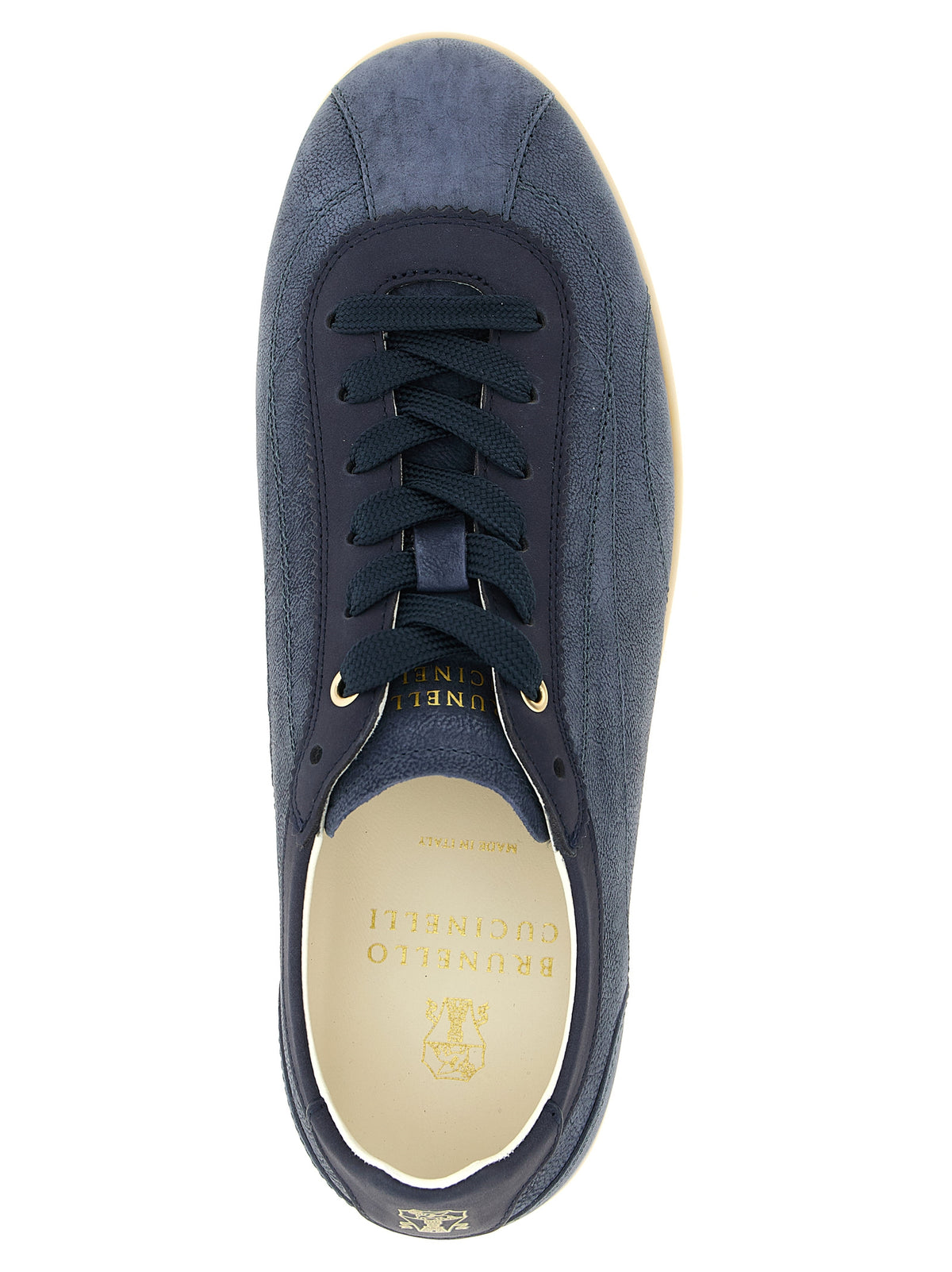 Baskets basses Brunello Cucinelli en cuir de veau bleu