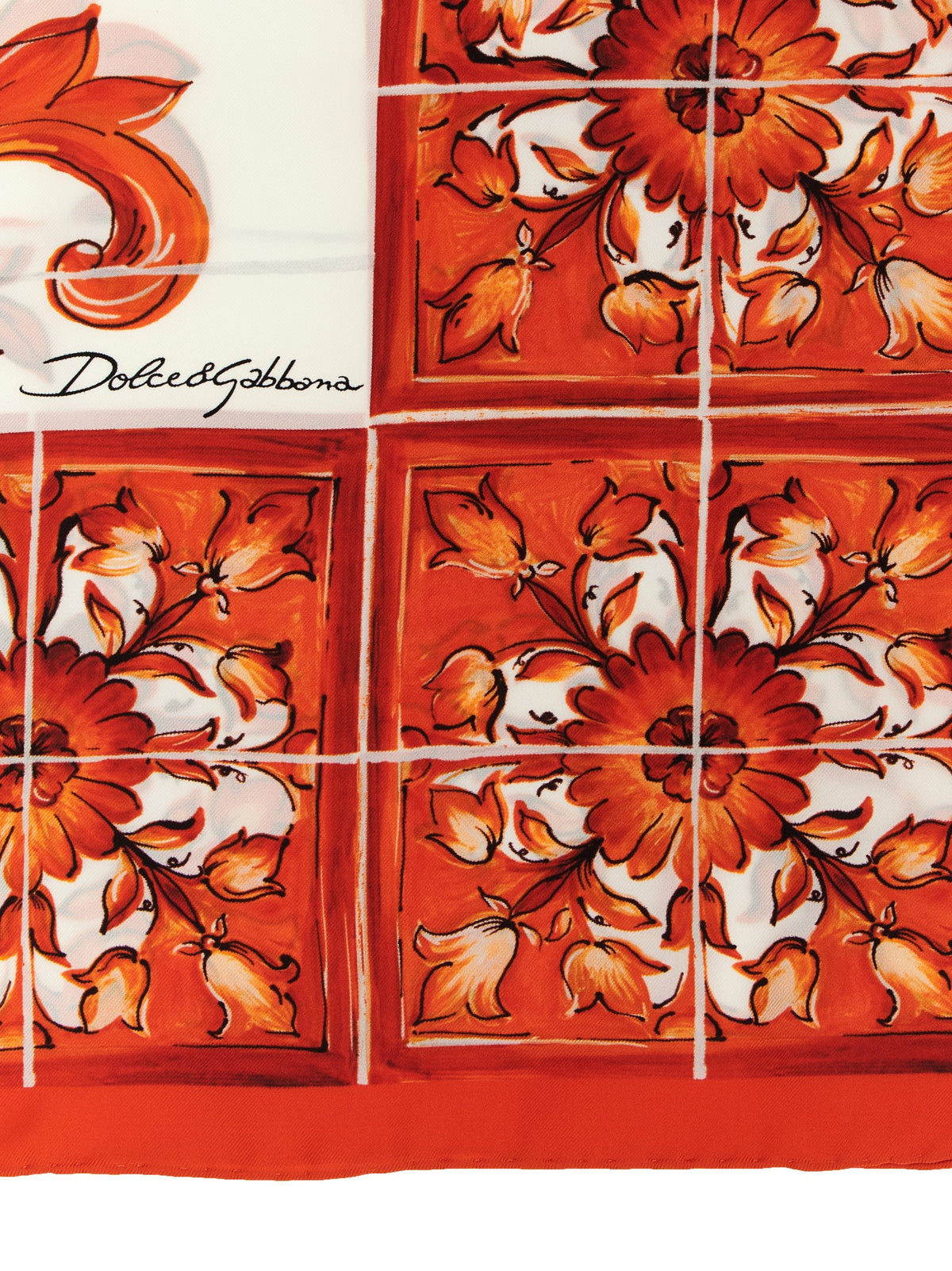 Parapluie en soie orange Dolce & Gabbana