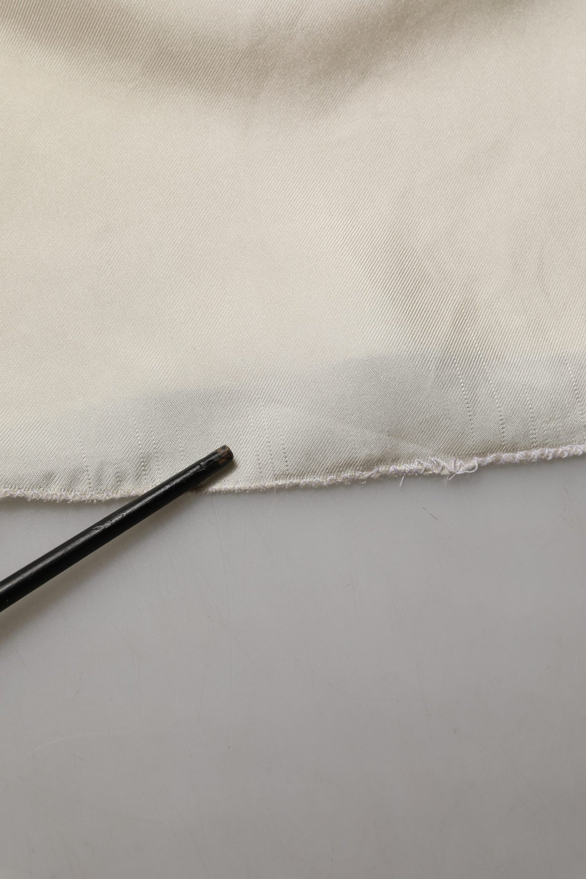 Dolce & Gabbana Off White Silk Straight Wide Leg Trouser Pants