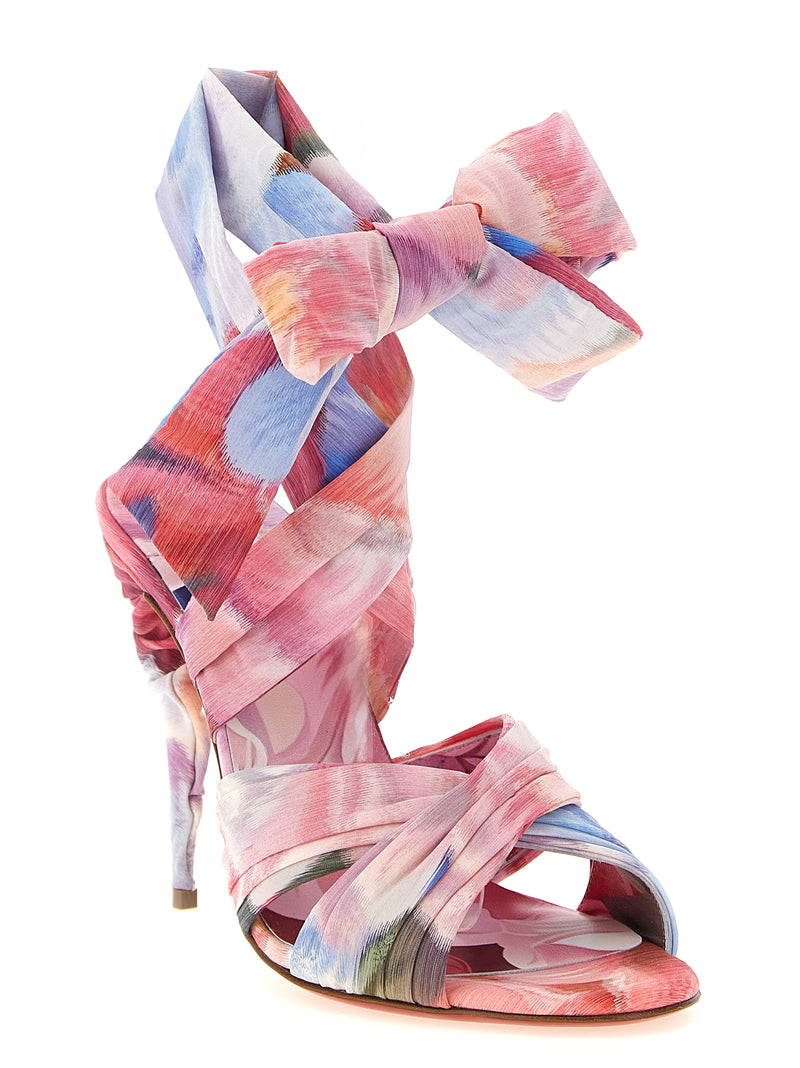 Sandales à talons aiguilles en nylon multicolore Christian Louboutin
