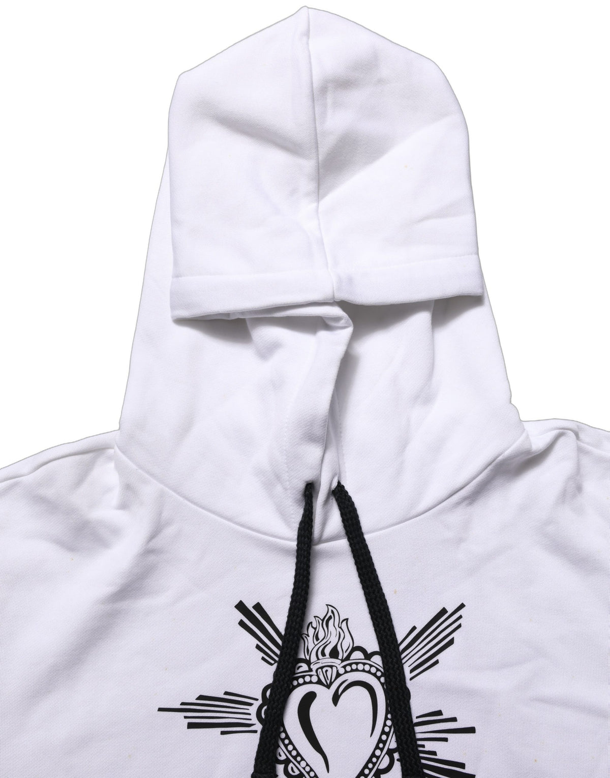 Dolce & Gabbana White Sacred Heart Hooded Sweatshirt Sweater