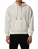 Dolce & Gabbana White Logo Hooded PulloverSweatshirt Sweater