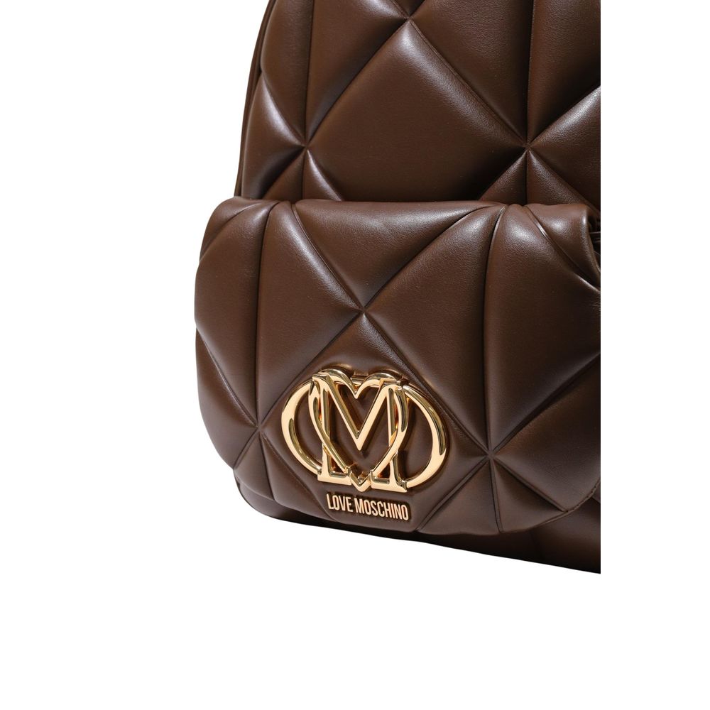 Sac à dos Love Moschino marron en polyéthylène