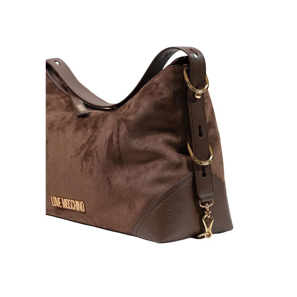 Sac à main Love Moschino en polyester marron