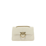 PINKO White Calf Leather Bos Taurus Shoulder Bag