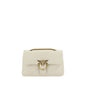 PINKO White Calf Leather Bos Taurus Shoulder Bag