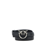 PINKO Black Calf Leather Bos Taurus Regular Belt