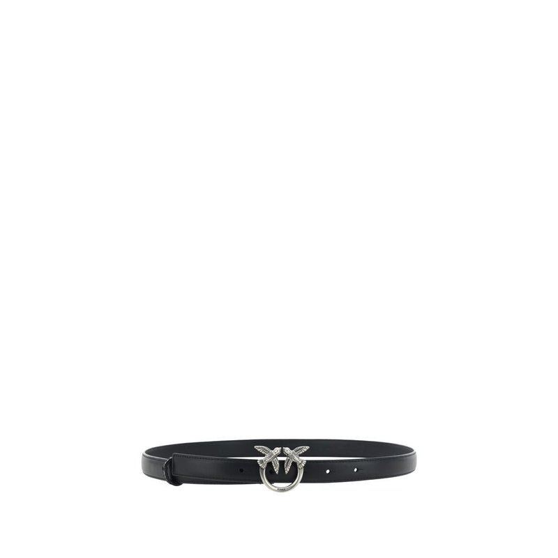 PINKO Black Calf Leather Bos Taurus Regular Belt