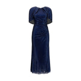 Robe de cocktail bleue en polyester Self-Portrait