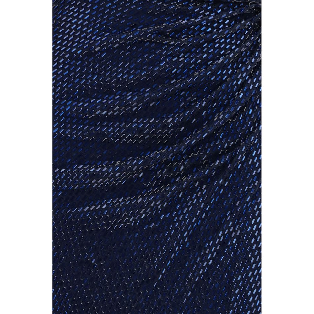 Robe de cocktail bleue en polyester Self-Portrait