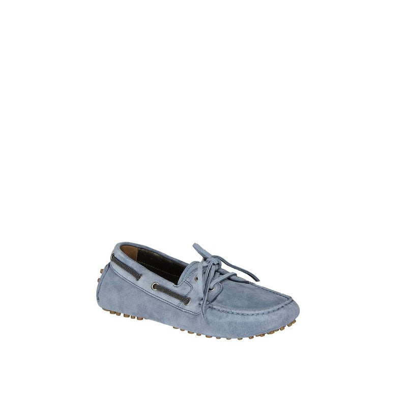 Brunello Cucinelli Blue Leather Slip-On Loafers for Women