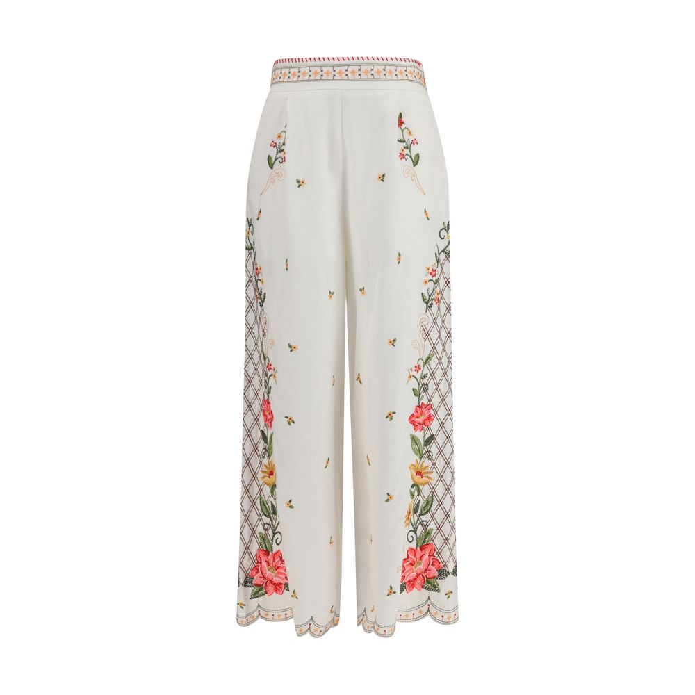 FARM RIO Multicolor Linen Casual Pants - Effortless Elegance
