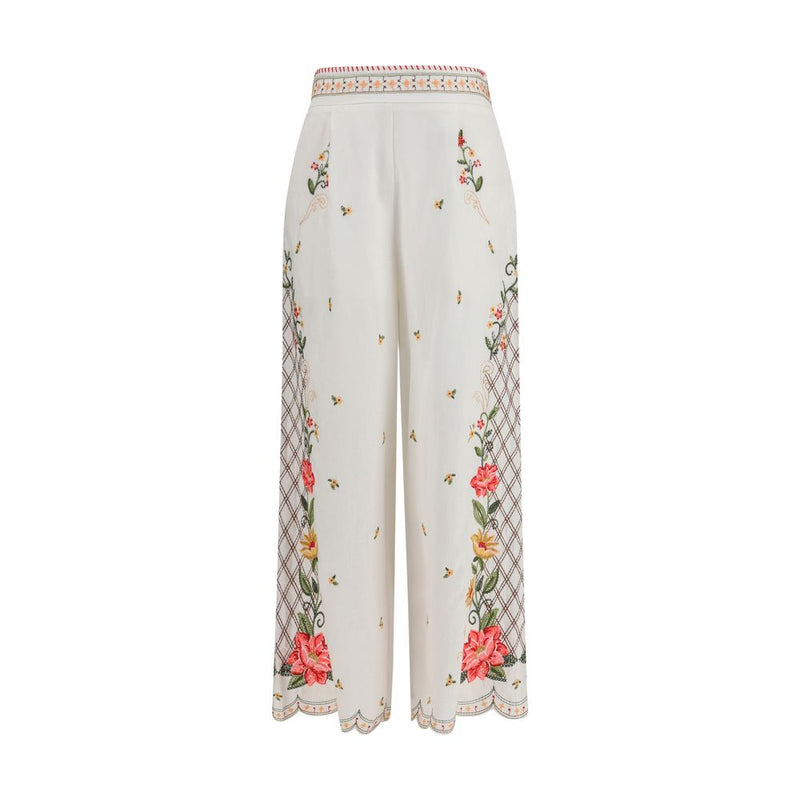 FARM RIO Multicolor Linen Casual Pants - Effortless Elegance