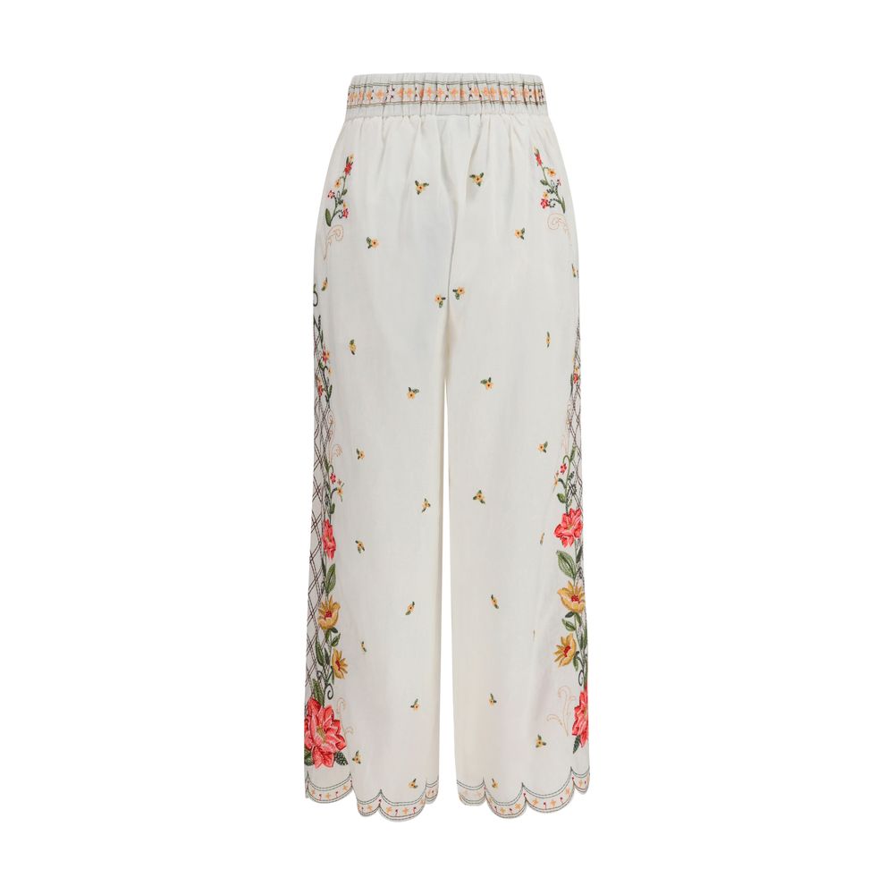 FARM RIO Multicolor Linen Casual Pants - Effortless Elegance
