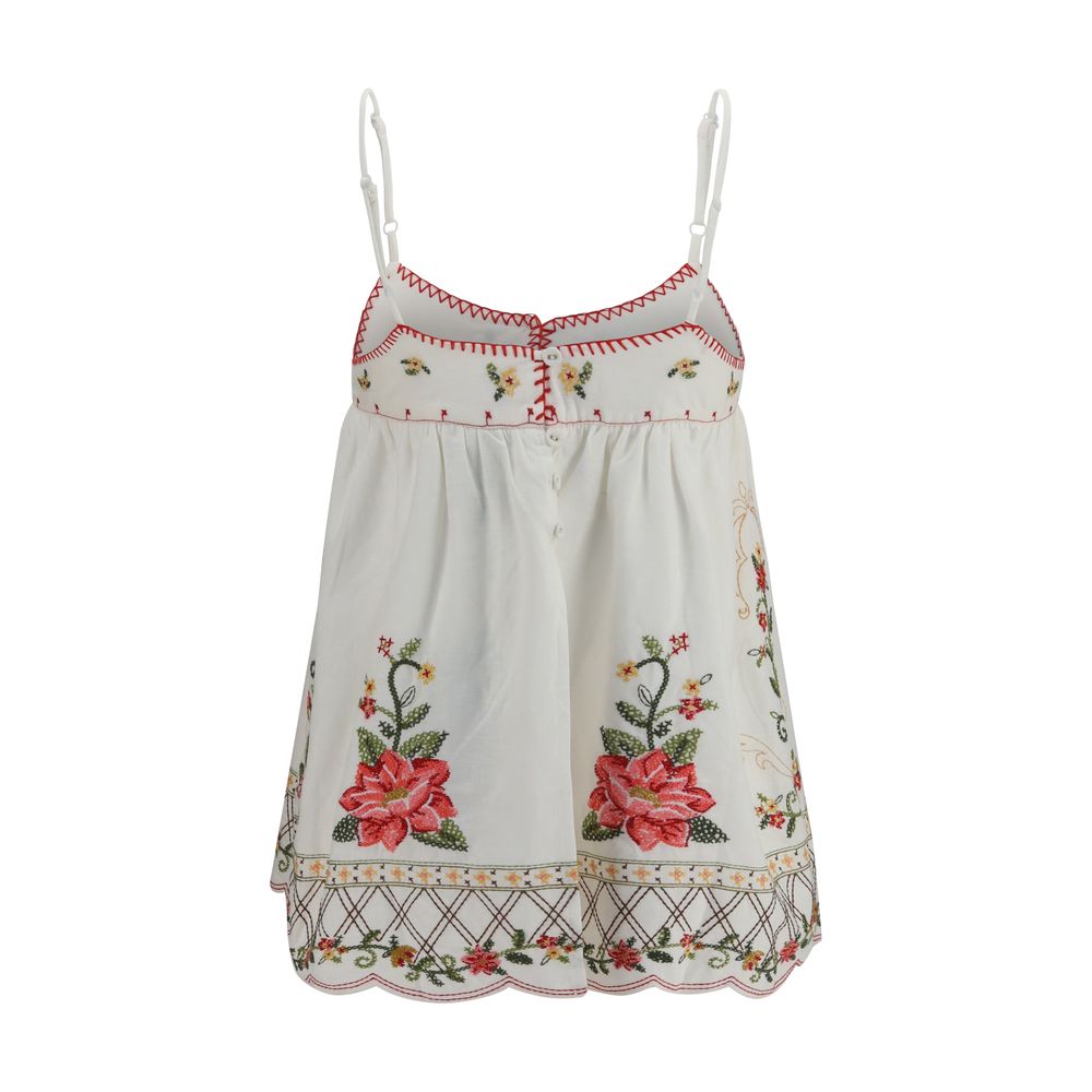 FARM RIO Multicolor Linen Sleeveless T-Shirt
