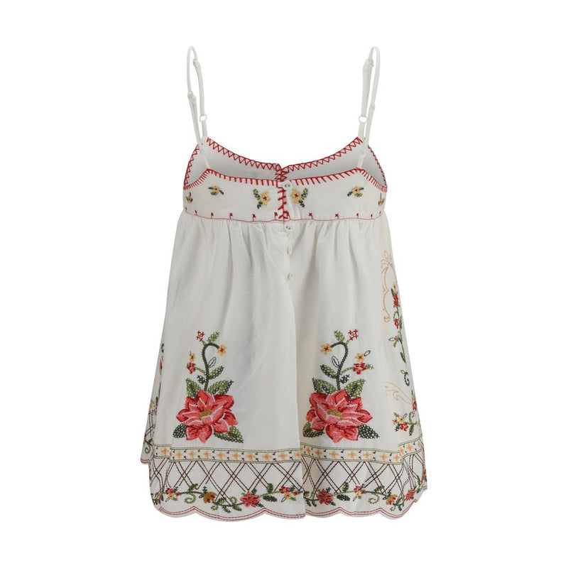FARM RIO Multicolor Linen Sleeveles T-Shirt