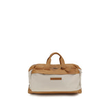 Brunello Cucinelli Beige Calf Leather Travel Bag