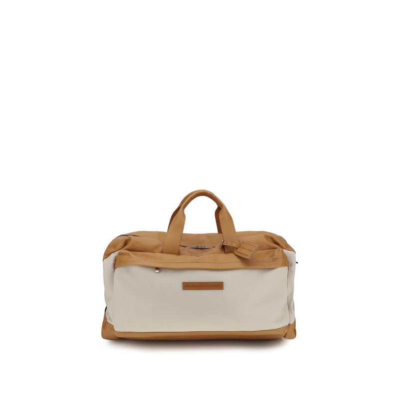 Brunello Cucinelli Beige Calf Leather Travel Bag