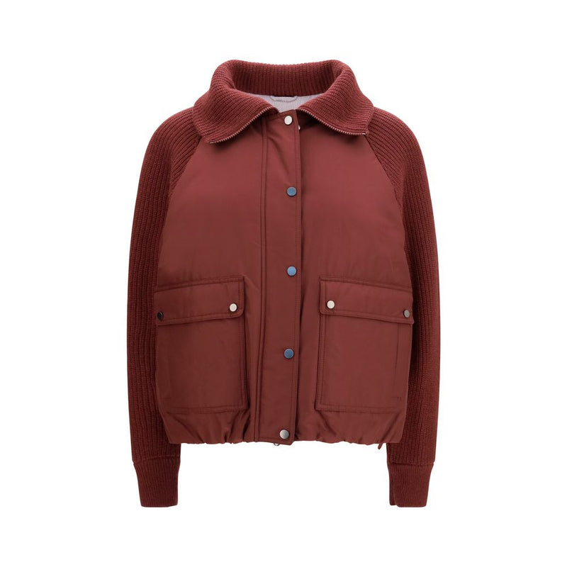 Veste longue Brunello Cucinelli en polyester bordeaux