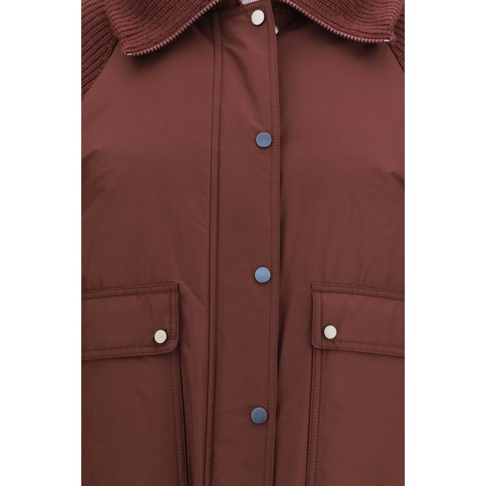 Veste longue Brunello Cucinelli en polyester bordeaux