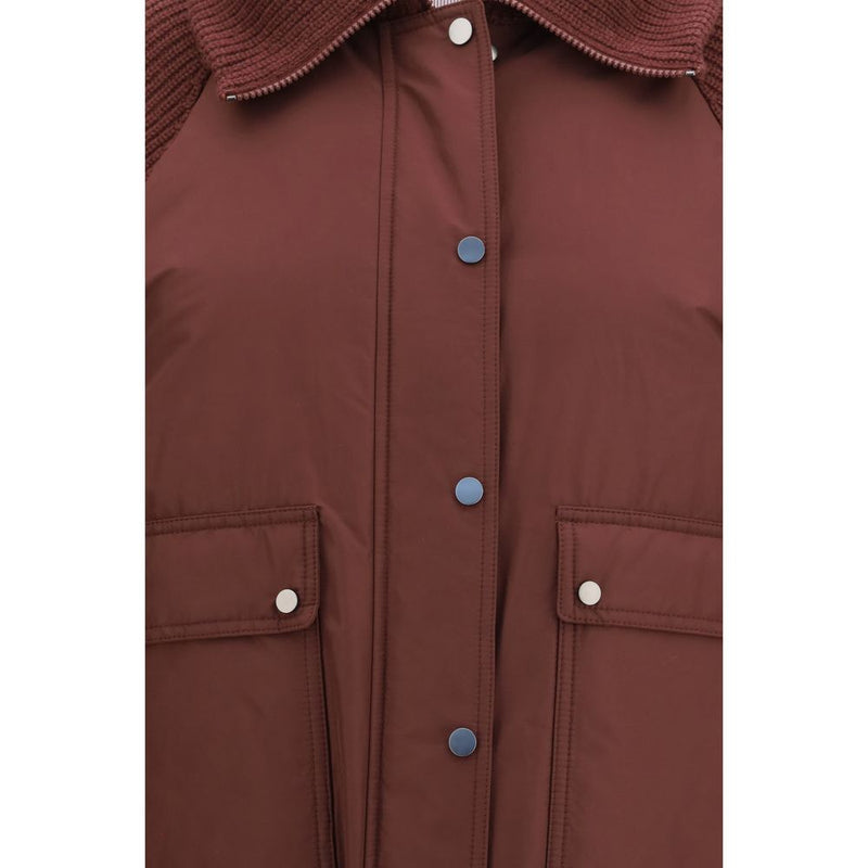 Veste longue Brunello Cucinelli en polyester bordeaux