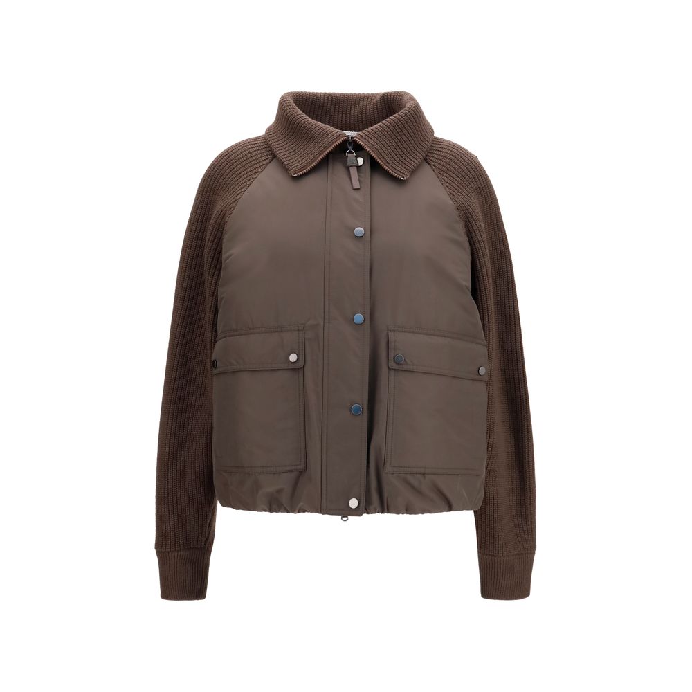 Veste longue Brunello Cucinelli en polyester marron