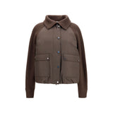 Veste longue Brunello Cucinelli en polyester marron