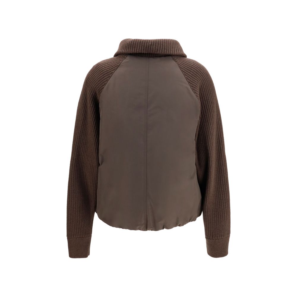 Veste longue Brunello Cucinelli en polyester marron