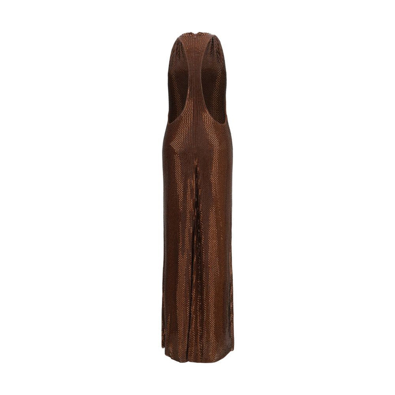 Self-Portrait Brown Polyester Cocktail Dress with Embellishments